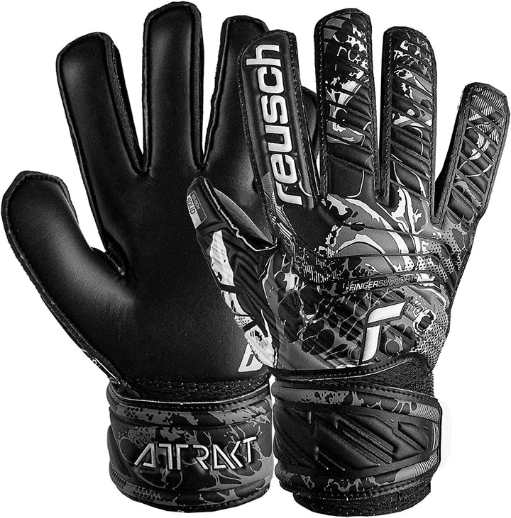 Reusch Unisex Jugend Torwarthandschuhe Attrakt Solid Finger Support Junior mit Gutem Grip und Aussen