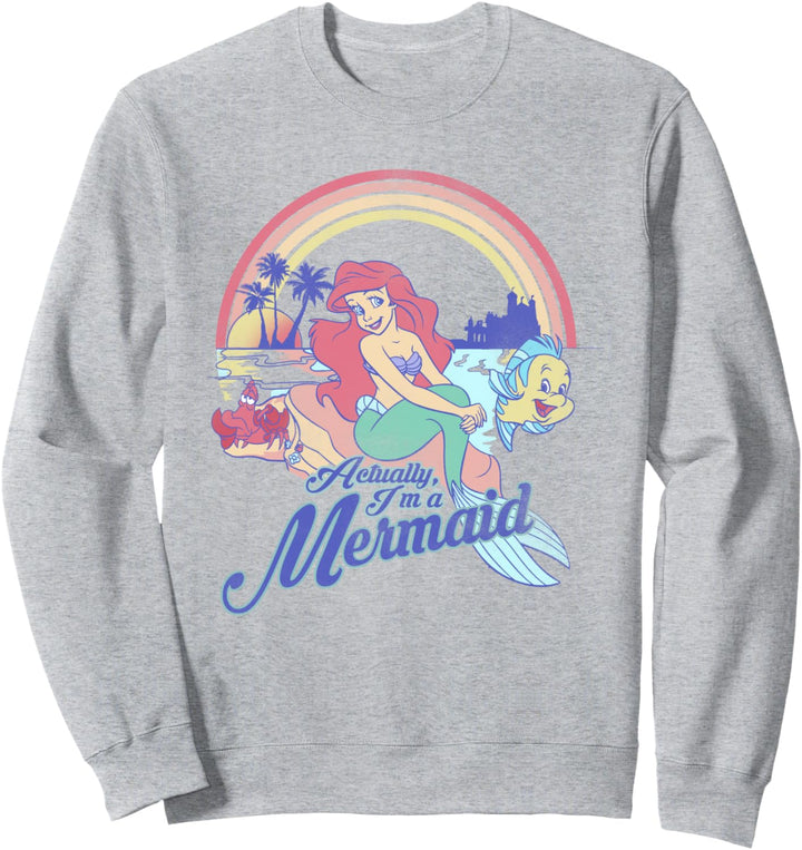 Disney Little Mermaid Pastel Rainbow Retro Sweatshirt