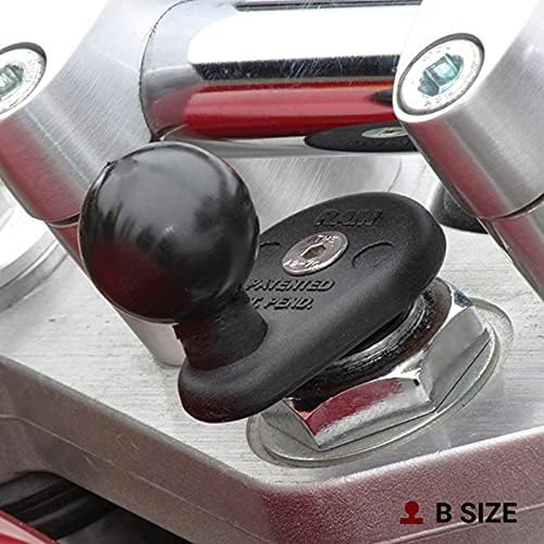 Ram Mount RAM-B-342U Aluminium Motorrad-Gabelschaft-Kugelbasis, Grösse B, Schwarz