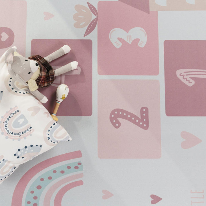 TT Home Kinderteppich Babyzimmer Teppich Kinderzimmer rutschfest Tiere Weltkarte Autos, Farbe:Rosa C