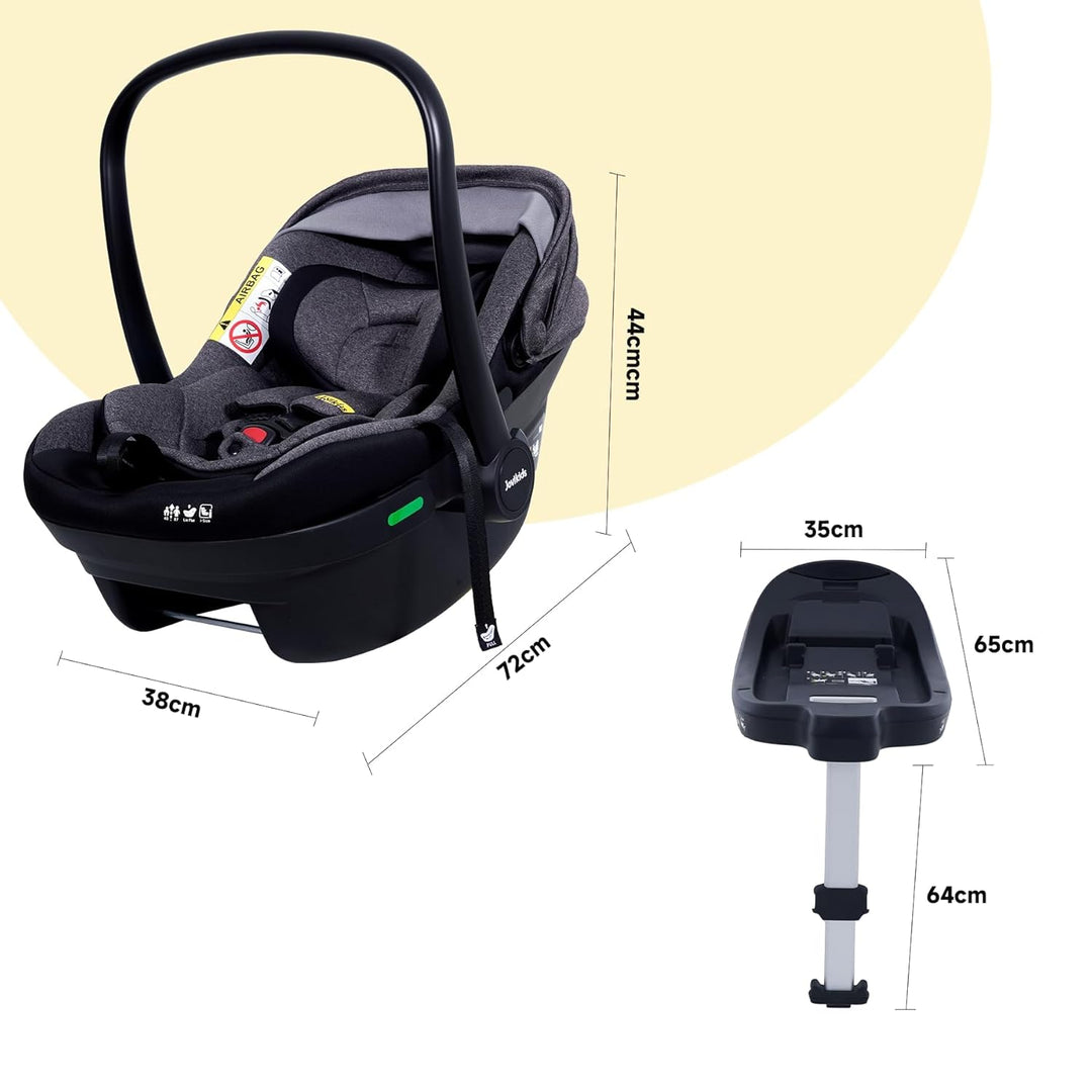 Jovikids Babyschale, Stufenlos verstellbare Liegeposition, Gruppe 0/0+ (40-87 cm) Baby Autositz mit