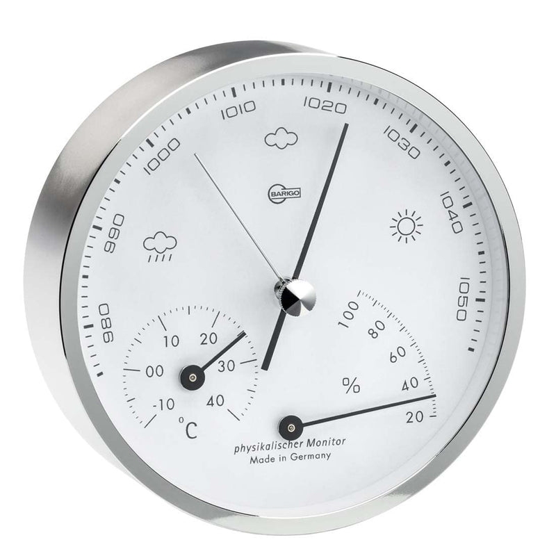 Barigo 1013MW Pentable Wetterstation Messing vernickelt B x H: 104 mm x 35 mm