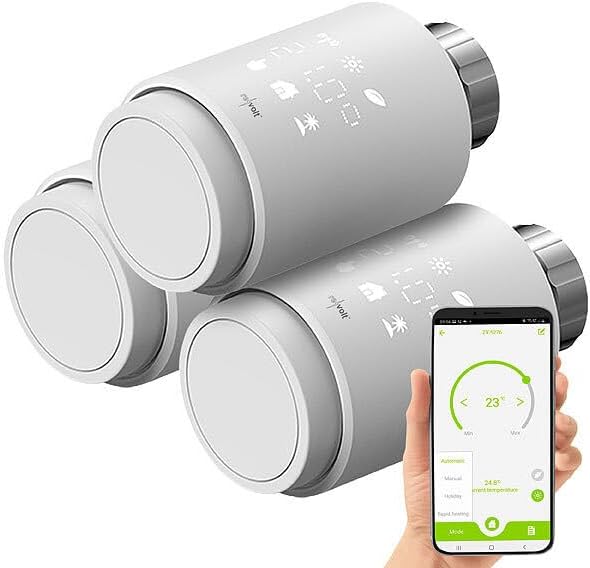 revolt Funkthermostat: 3er-Set programmierbare Heizkörper-Thermostate mit Bluetooth und App (Heizkör