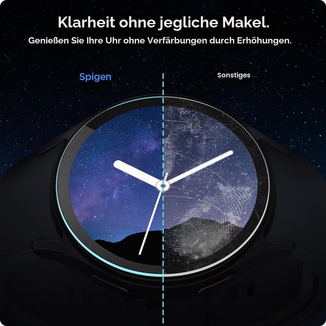 Spigen Glas.tR EZ Fit Schutzfolie kompatibel mit Samsung Galaxy Watch 7 44mm, 2 Stück, Nicht hüllenf