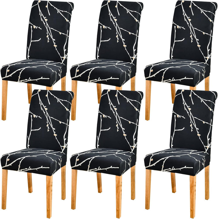 HZDHCLH Stuhlhussen 6er Set Stuhlbezüge Stretch abnehmbar, waschbar, Esszimmerstuhl-Schutzsitz für H