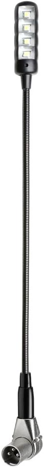 Adam Hall Stands SLED 1 ULTRA XLR 3 A - Gewinkelte 3-pol XLR Schwanenhalsleuchte mit 4 COB LEDs, Les