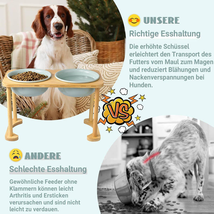 SPUNKYJUNKY Futterstation Hund Erhöht Hundenapf Keramik Erhöhter Futternapf für grosse Hunde (1600ml
