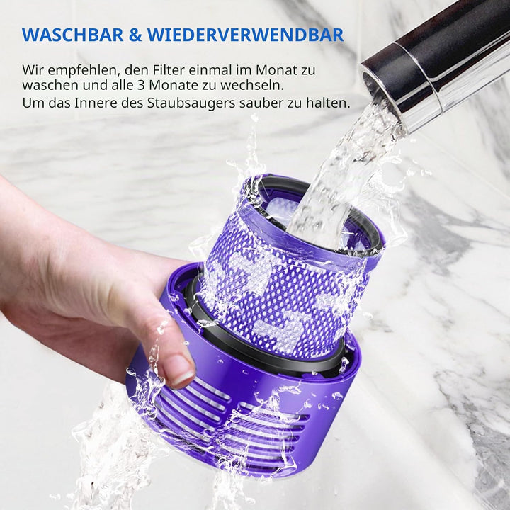 Filter für Dyson V10 SV12 -JORAIR Waschbar Ersatz Filter für Dyson V10 Cyclone Series, V10 Absolute,
