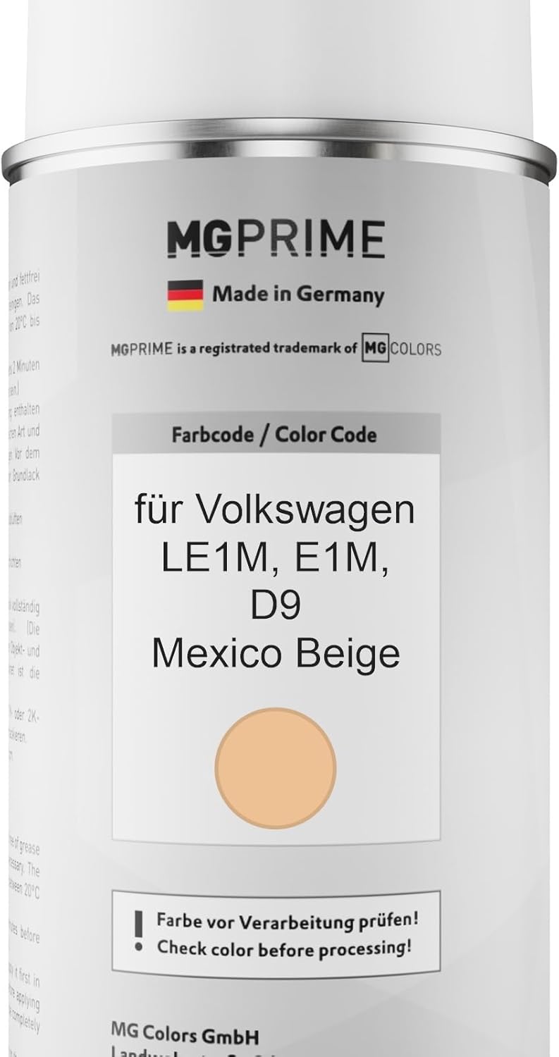 MG PRIME Autolack Sprühdosen Set für Volkswagen VW LE1M / E1M / D9 Mexico Beige Basislack Klarlack S