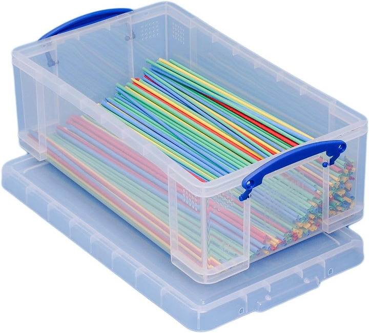 Really Useful Box 12 Liter Aufbewahrungsbox transparent mit Deckel und Griffen stapelbar BPA frei Ku