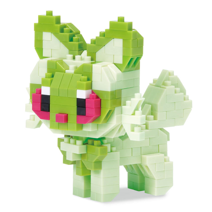 Bandai nanoblock Felori (Sprigatito) - Pokémon - Mini-Bausteinfigur - Konstruktionsspiel - Bausatz f