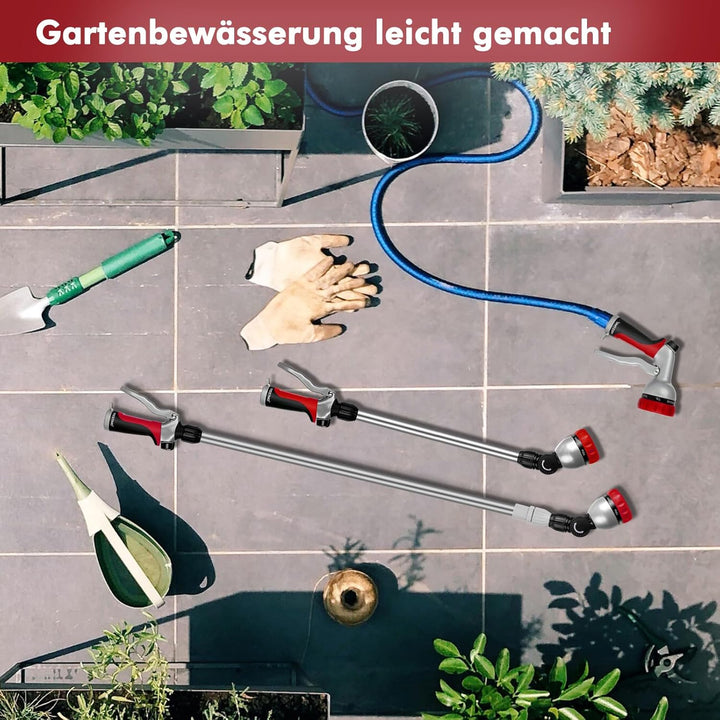 RESTMO Langer Teleskop Giessstab 92-152 cm, Lang Gartenbrause Metall mit 180° schwenkbaren Kopf, 7 S