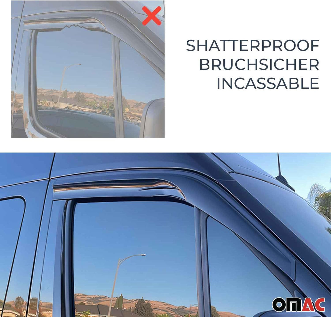 OMAC Regenabweiser Windabweiser kompatibel mit Dacia Sandero III 2021-2023 Windschutz Schwarz 4X
