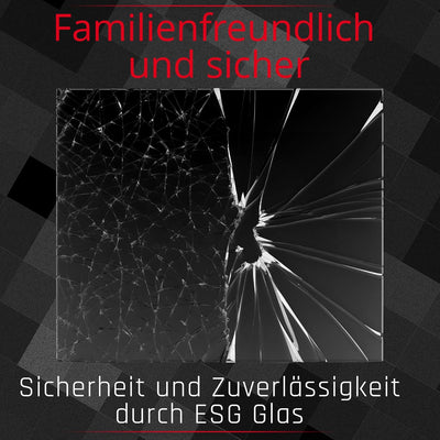 BIJON Funkenschutz-Platte Schwarz mit polierter Kante, Glasplatte Kaminofen, Kaminschutz mit ESG Sic