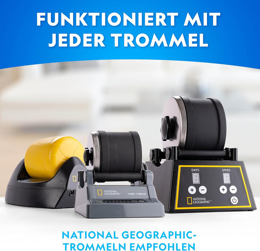 Blue Marble National Geographic Schleif- & Poliermittel Nachfüllset – Gesteinschleifmittel für Tromm