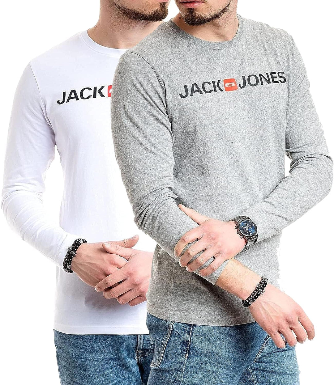 Jack & Jones Herren Langarmshirt aus Baumwolle – Longsleeve Männer – T-Shirt mit Langen Ärmeln aus B