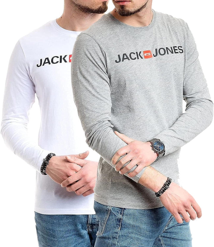 Jack & Jones Herren Langarmshirt aus Baumwolle – Longsleeve Männer – T-Shirt mit Langen Ärmeln aus B