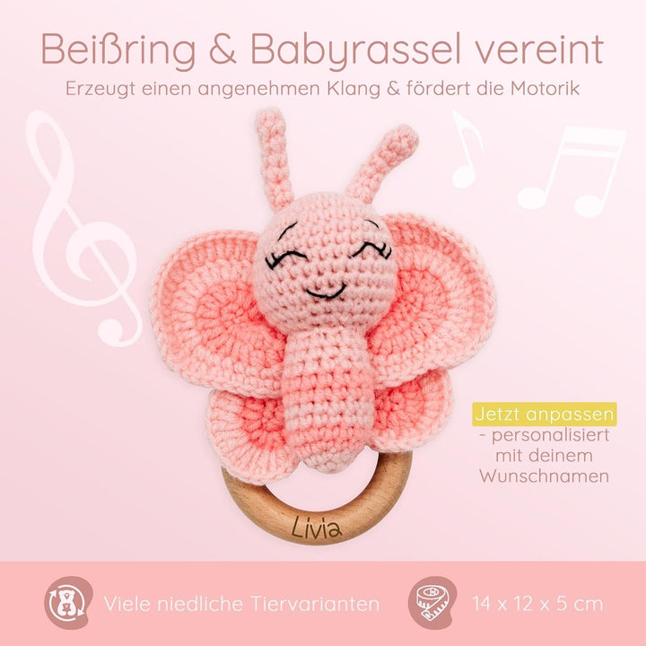 Bärenfreunde Personalisierter Beissring Baby - Niedlicher Greifling für Baby&