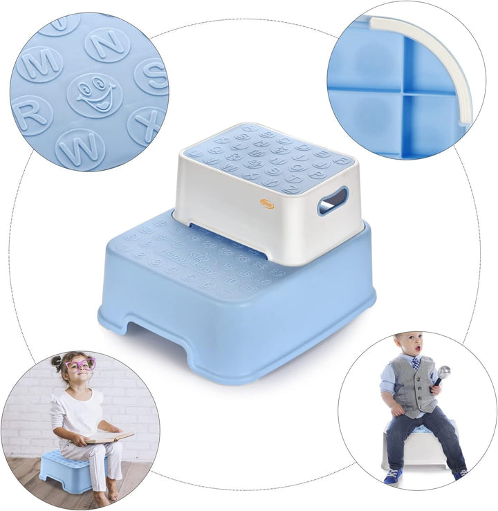 QHYK Tritthocker, Zweistufiger Tritthocker für Kinder, Trennbar Separate Nutzung, Robust Antirutsch,