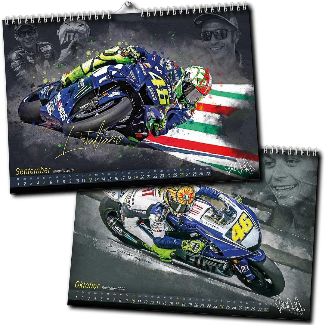 Valentino Rossi Kalender 2024 - Premium Wandkalender im Format DIN A2 - RIESIG