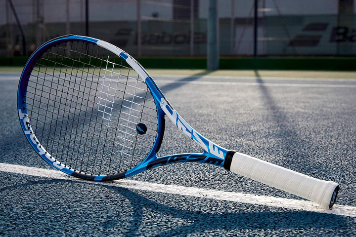 Babolat Evo Drive Strung Tennisschläger für Erwachsene, Unisex, 136-blau, mit Tasche Taille de Grip