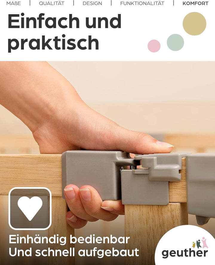 Yoko Kinderschutzgitter Holz 95-260 cm I Kaminschutzgitter flexibel freistehend oder Wandmontage I S