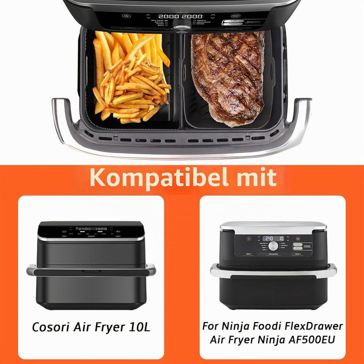 Heissluftfritteuse Zubehör für Ninja Foodi Flexdrawer 10,4 L AF500EU,3 Pcs Airfryer Silikonform Wied