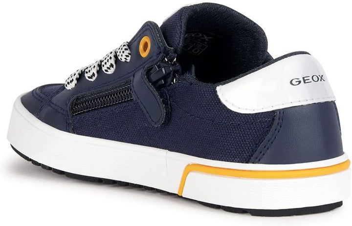 Geox Jungen J Alphabeet Boy Sneaker 33 EU Navy Yellow, 33 EU Navy Yellow