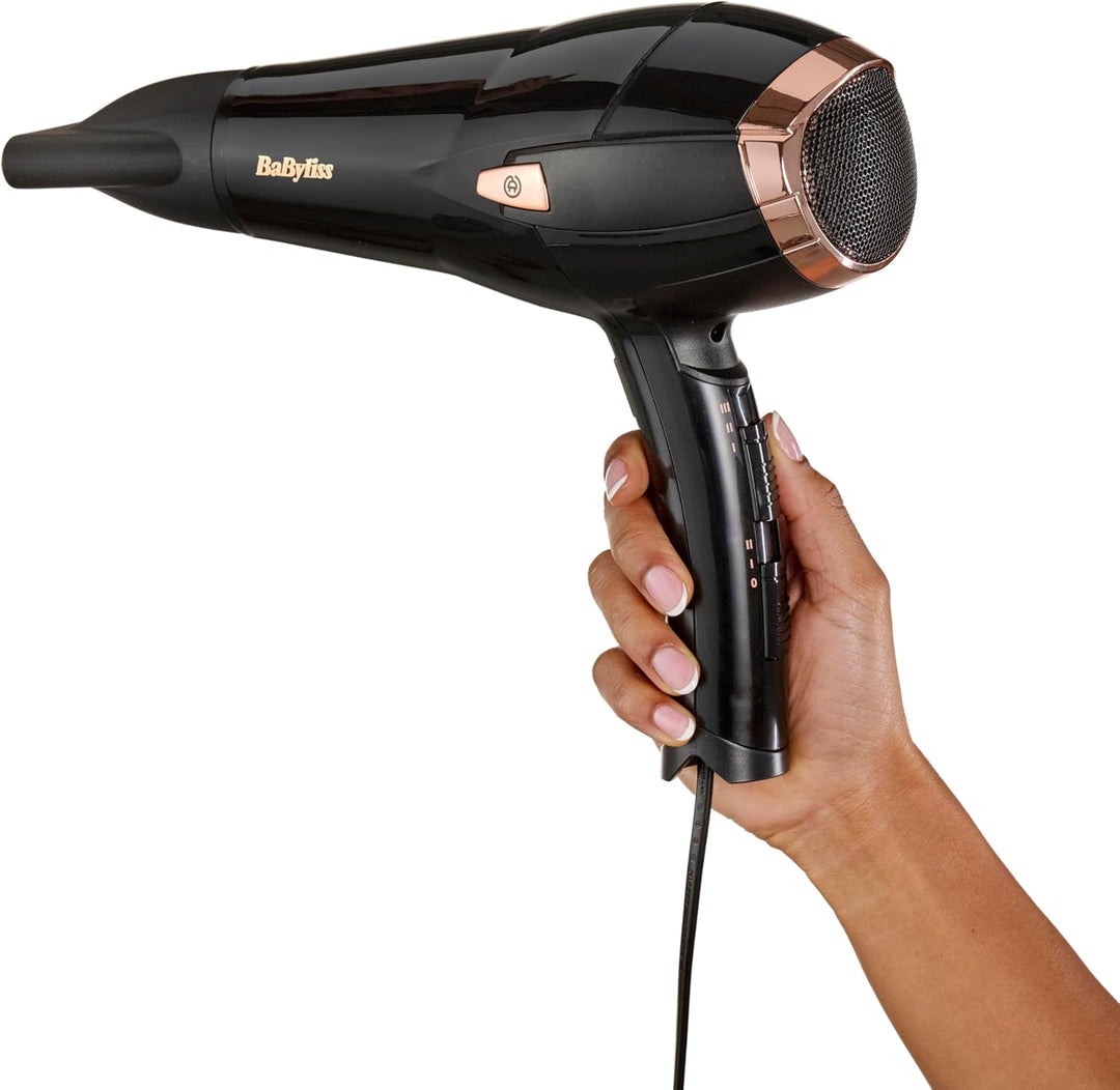 BaByliss Cordkeeper 2000 Ionic-Haartrockner D373E, einzigartige Kabeleinzugsfunktion Im Griff, 2000