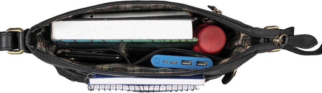 Benthill Echt Leder Umhängetasche | Damen Schultertasche aus Rindsleder | Schmale Vintage Damen Hand