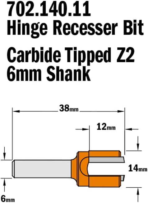CMT ORANGE TOOLS 702.140.11 - HARTMETALL-BESCHLAGFRÄSER Z2 S=6 D=14X12X38