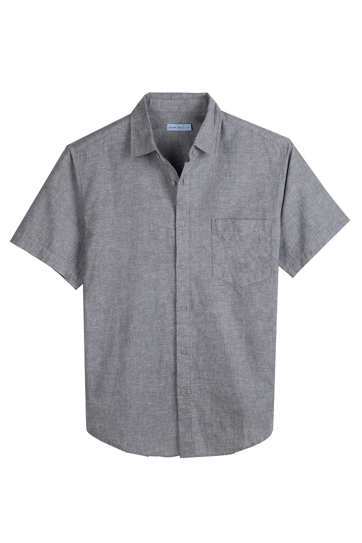 Coevals Club Herren Lässige Leinenhemd Freizeithemd Businesshemd Sommer Kurzarm Regular Fit Hemd S 1
