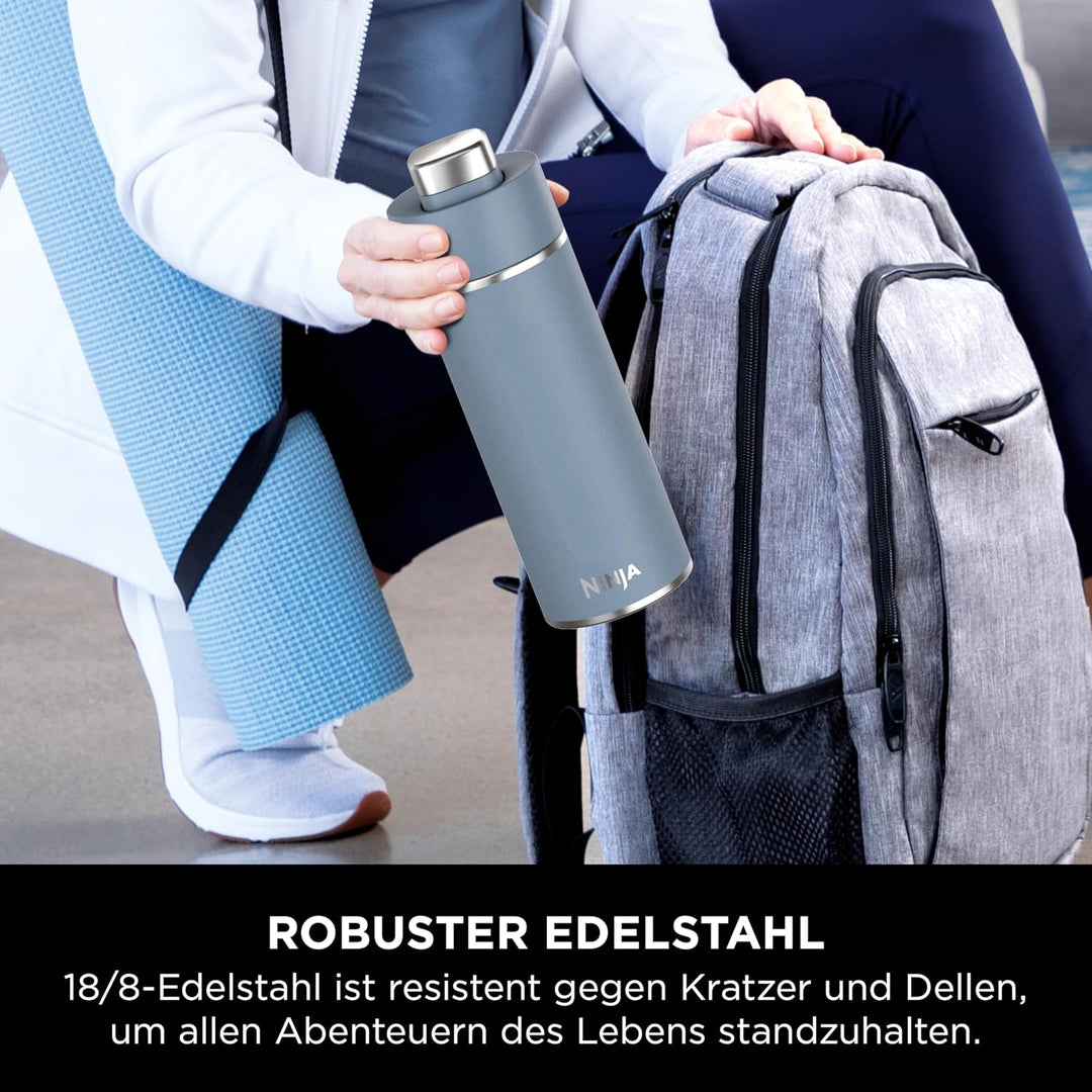 Ninja Thirsti Wasserflasche/Thermobecher to go, 700ml, auslaufsicherer Deckel, für kohlensäurehaltig