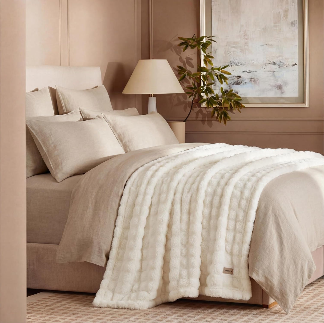 BEDSURE Kuscheldecke Flauschig Bubble Decke - Geschenke für Frauen Sofadecke, Wolldecke & Fleecedeck