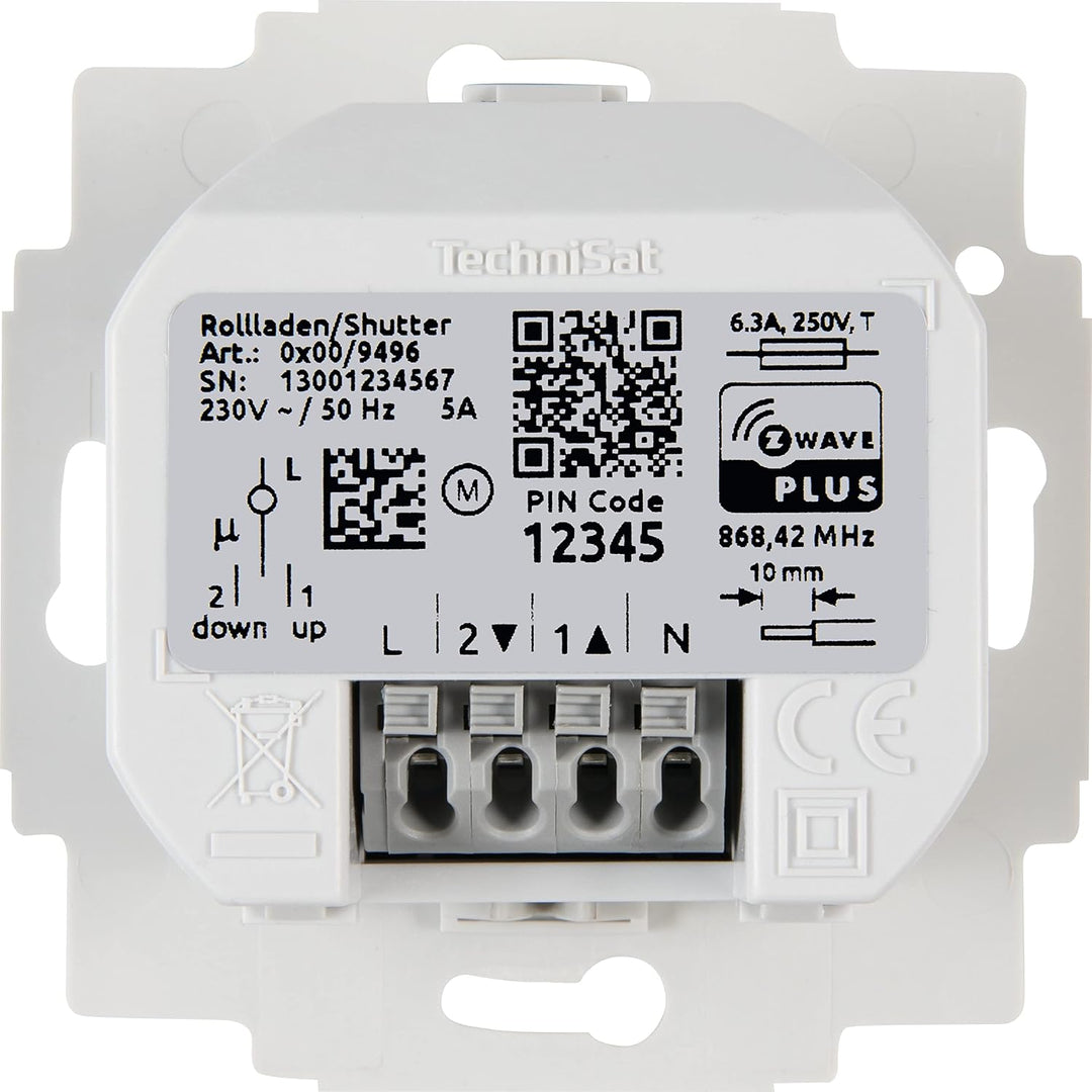 TechniSat Smart-Home Rollladenschalter-Einsatz mit Doppelwippe (Unterputzdose, Z-Wave Plus, smarte R