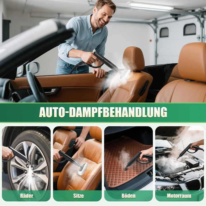 Rolipo Dampfreiniger, Dampfdruck: 4 Bar, Leistung: 2000 W, Tank: Max 2 L, Nutzungsdauer: 40 Minuten,