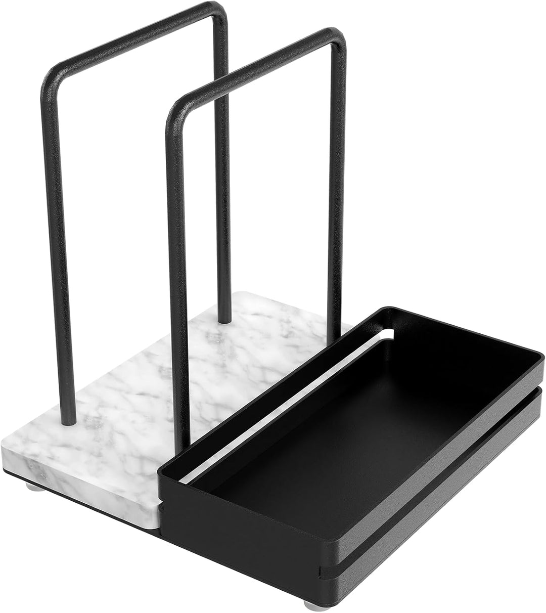 Serviettenhalter Schwarz, Serviettenhalter aus Metall & Marmor Serviettenspender mit Caddy für Tisch