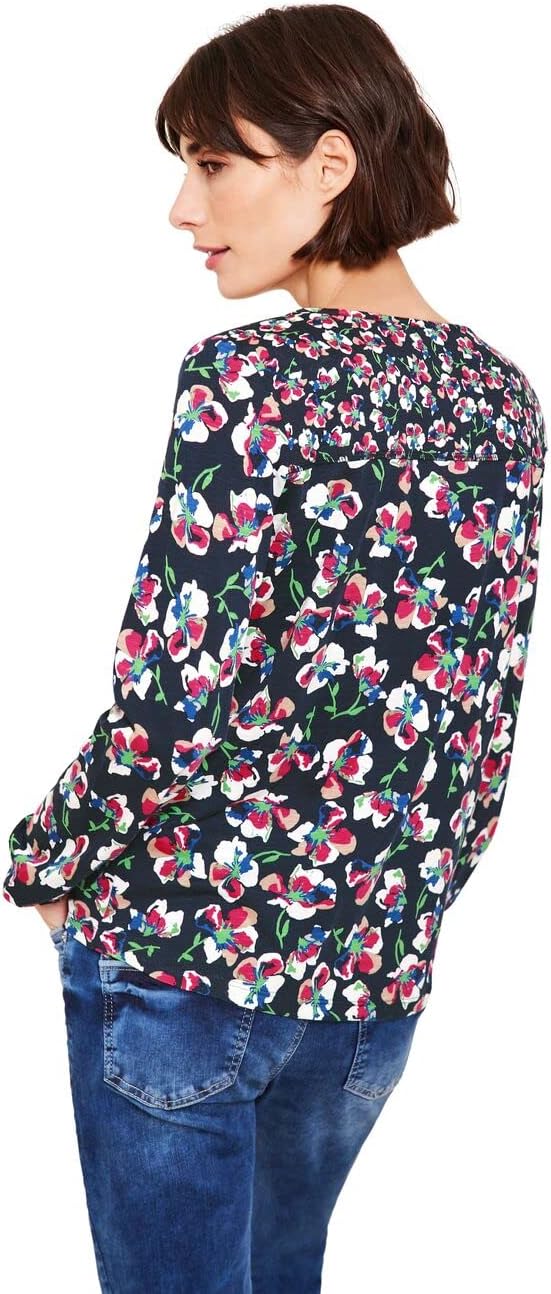 Cecil Damen B319219 Tunika Geblühmt (1er Pack) M Deep Blue, M Deep Blue