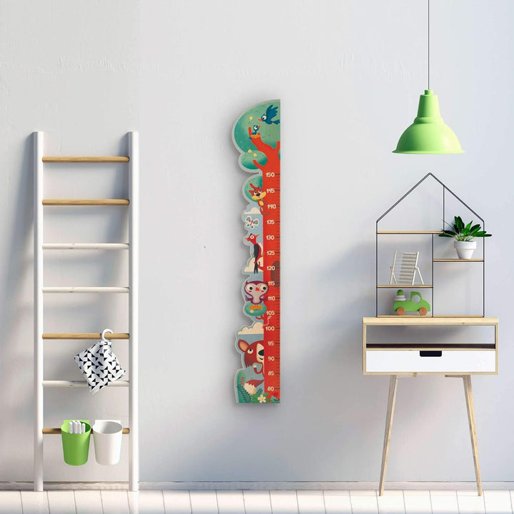 Dida - Wandmesslatte "Baum Fuchs" aus Holz für Kinder, Wachstumsdiagramm bis 150 cm, Höhenmesser mit