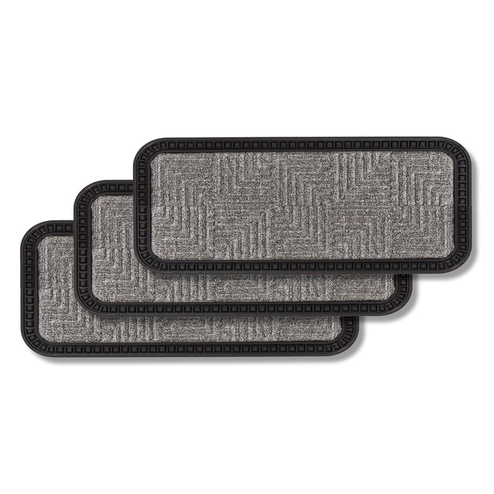 Astra Fussmatte Aussen & Innen - 3er Set 25x60 cm Silber Muster - Sauberlauf Türmatte rutschfest - S