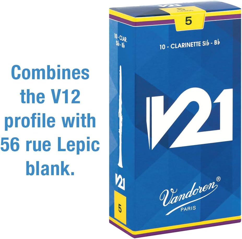 Vandoren CR805 Stärke 5 V21 Bb Klarinette Blätter 10 Stück Strength 5, Strength 5