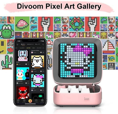 divoom Ditoo Pro Bluetooth Mini-Lautsprecher, Pink