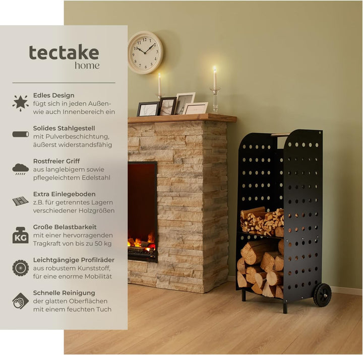 tectake® Holzwagen Kaminholzwagen