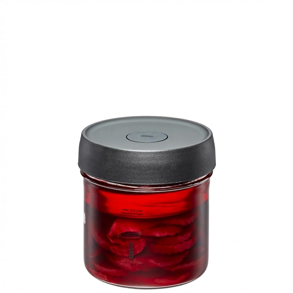 GEFU Fermentierglas NATIVO 0,5 Liter, inkl. Beschwerungsgewicht, Fermentationsglas mit Gewicht und D