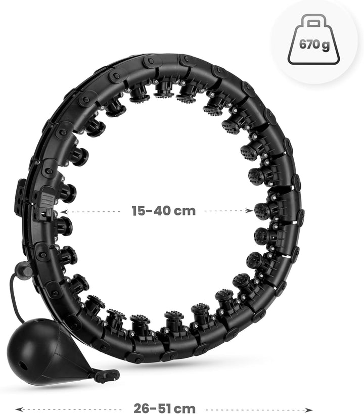Queenfit Smart Hula Hoop Reifen Erwachsene, Hula Hoop mit Gewicht, Hulahuppreif zum Abnehmen, Smart