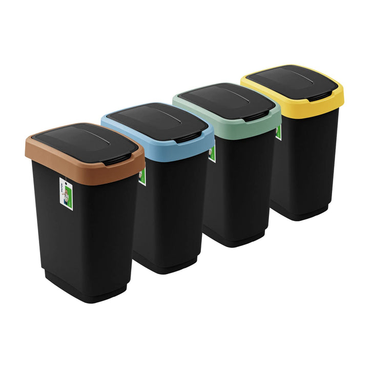 PAFEN 4x Mülleimer SET Mülltrennung 25L - 41 x 30 x 61,5cm - Abfallbehälter Mülltonne mit Spezialkla