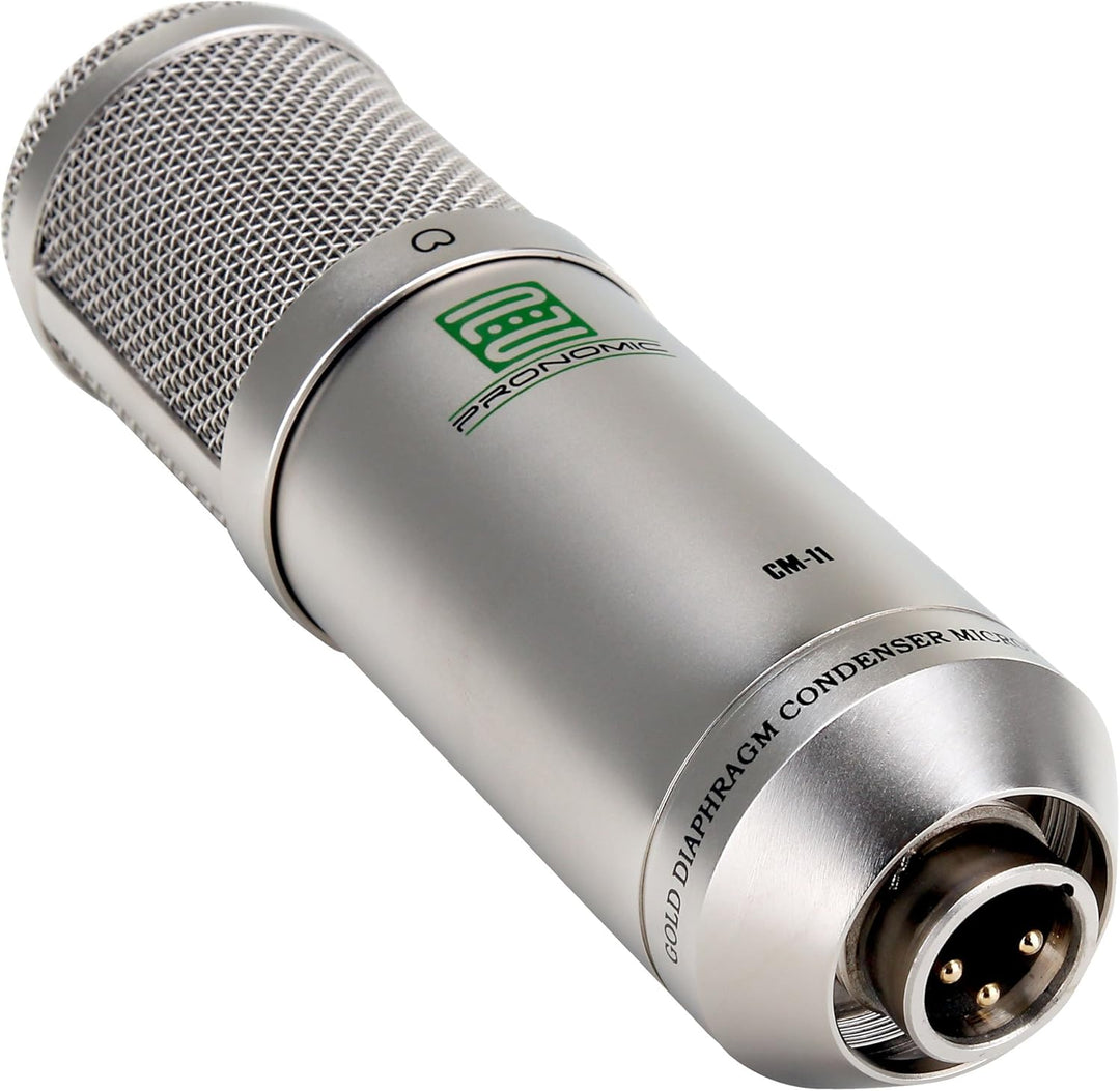 Pronomic CM-100S Studio Grossmembranmikrofon XLR-Kondensatormikrofon (mit Mikrofonspinne, Etui, Wind
