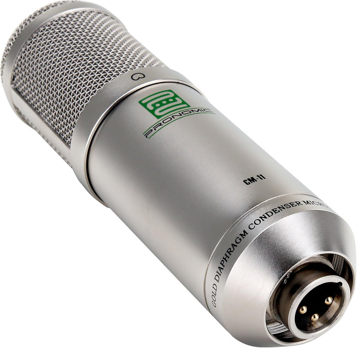 Pronomic CM-100S Studio Grossmembranmikrofon XLR-Kondensatormikrofon (mit Mikrofonspinne, Etui, Wind