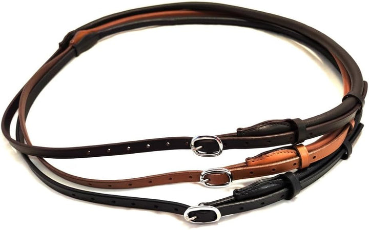 Leder Halsring Halsriemen Round für Pferde verstellbar Farbe Cognac, Cognac