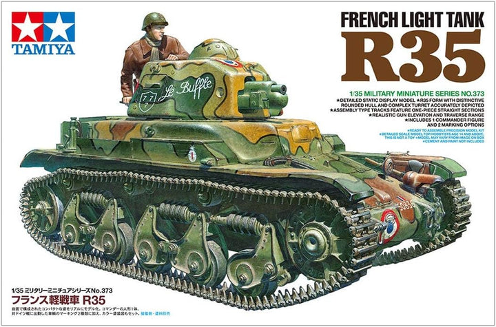 TAMIYA 35373-000 1:35 Französischer Panzer R35, originalgetreue Nachbildung, Modellbau, Plastik Baus
